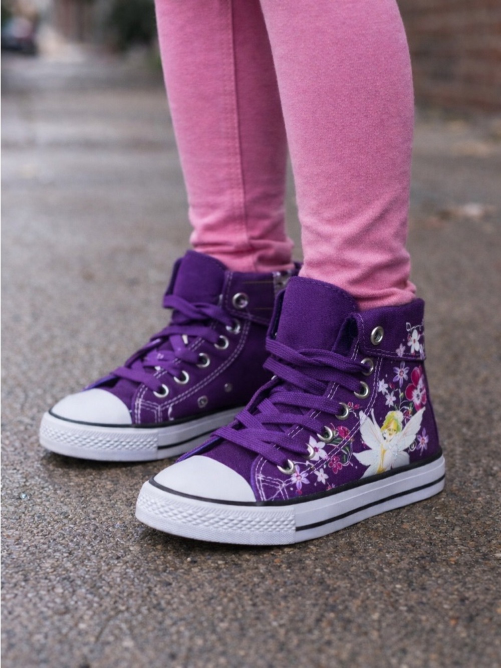 Collection B Purple Floral Tinker bell Sneakers for Kids